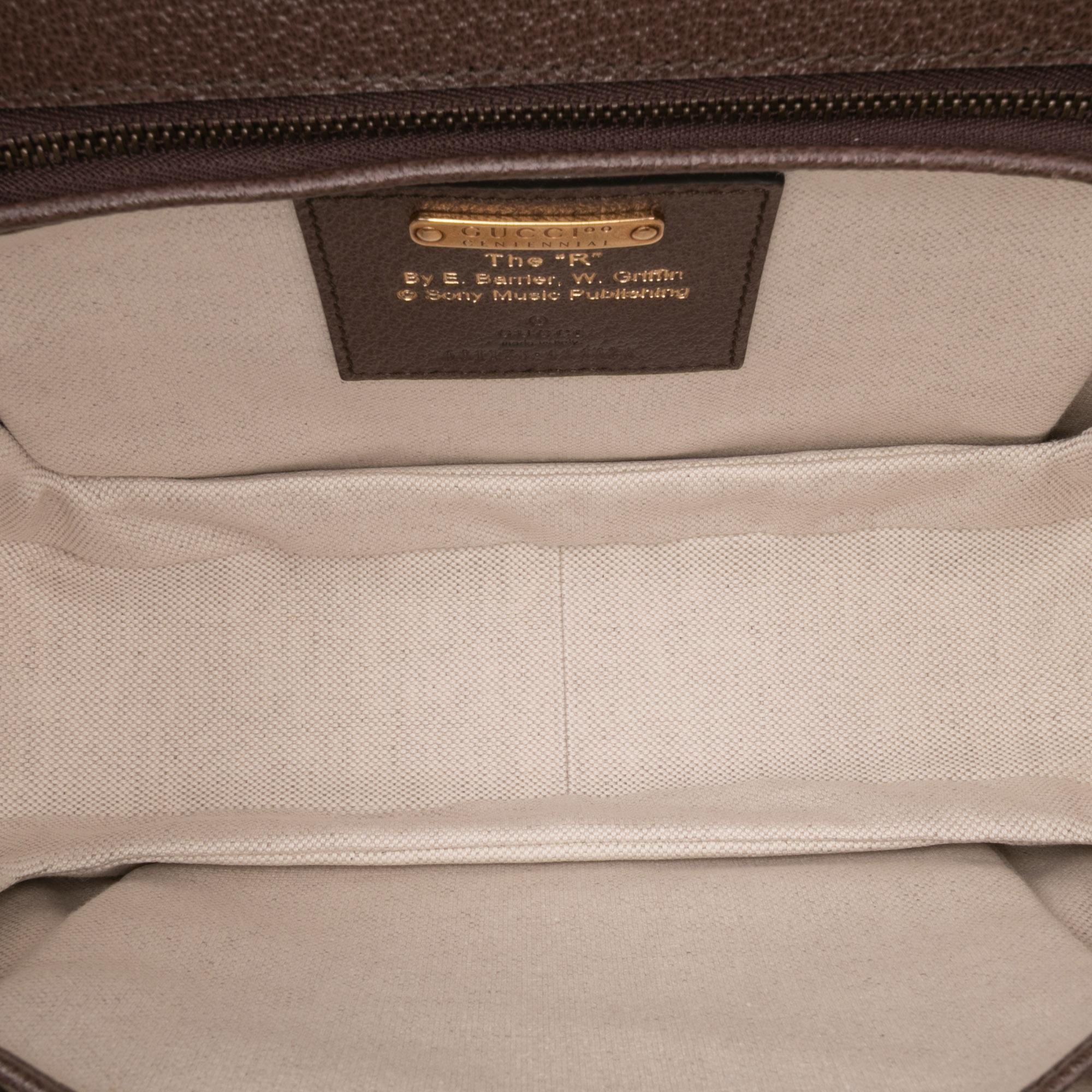 Gucci 100th Anniversary Medium Canvas 1947 Bamboo Top Handle Bag
