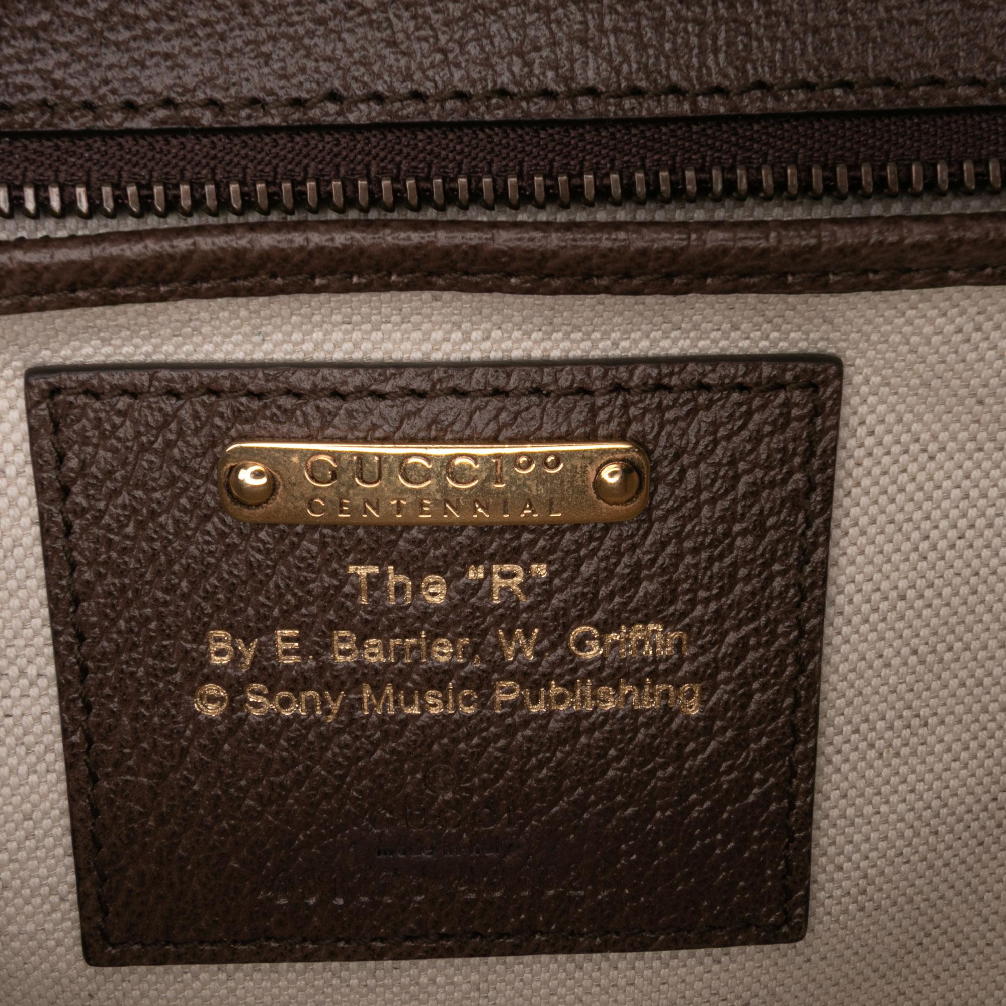 Gucci 100th Anniversary Medium Canvas 1947 Bamboo Top Handle Bag