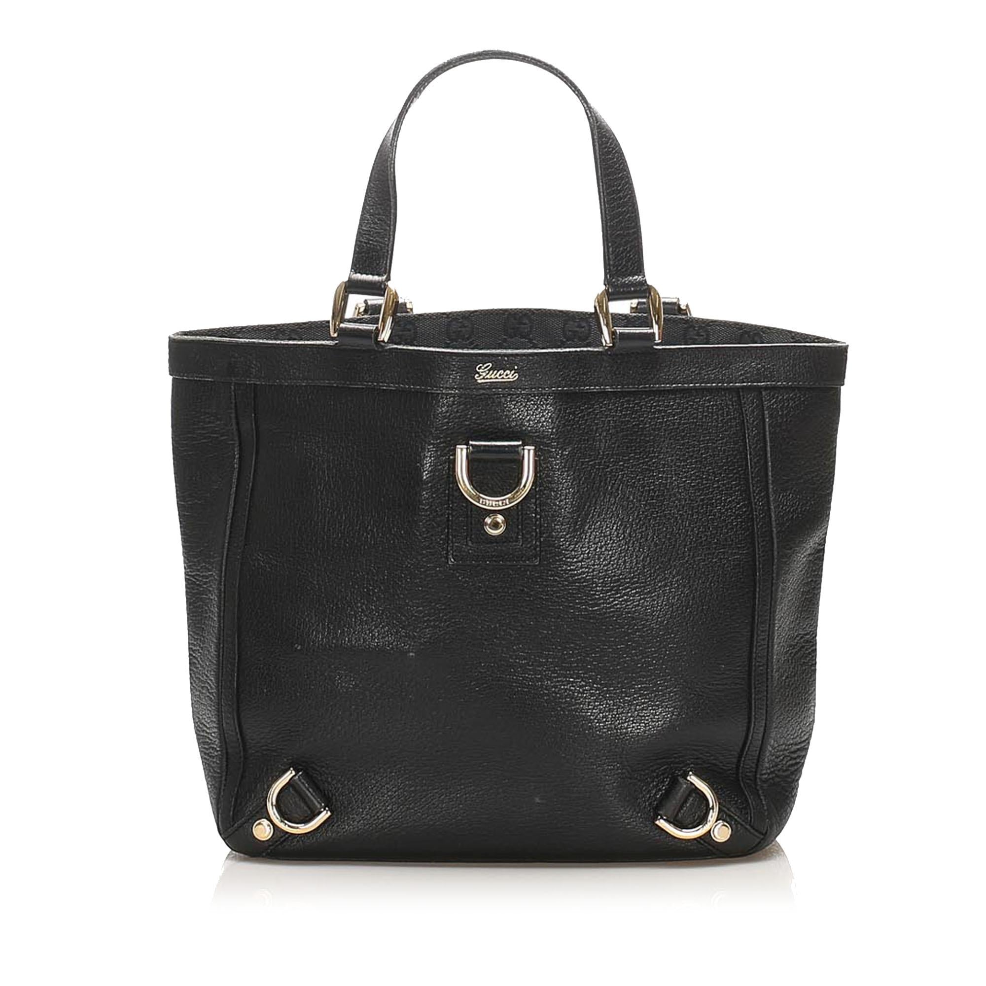 Gucci Abbey-D Ring Leather Handbag (SHG-22400)