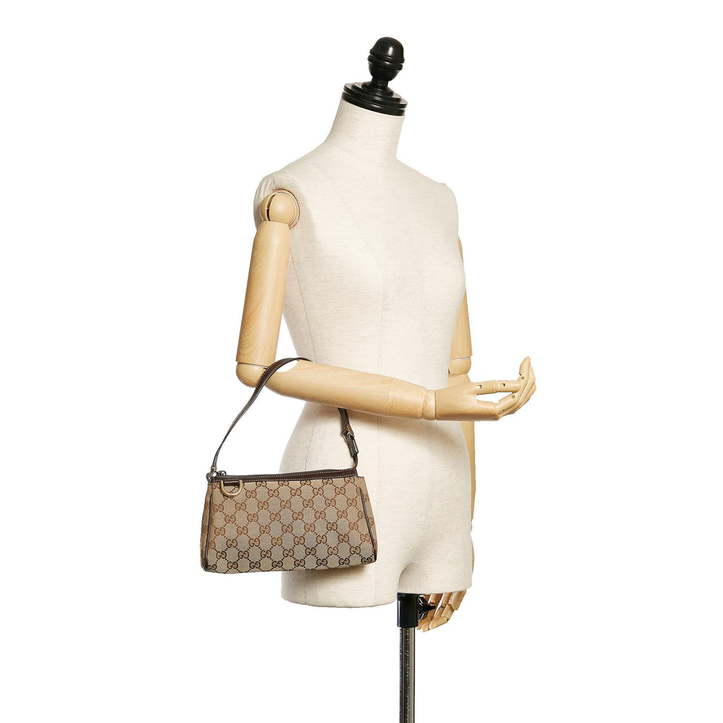 Gucci Abbey Gucci Canvas Baguette (SHG-28686)