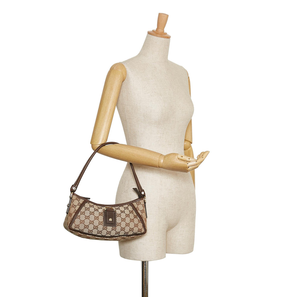 Gucci Abbey GG Canvas Baguette (SHG-35505)