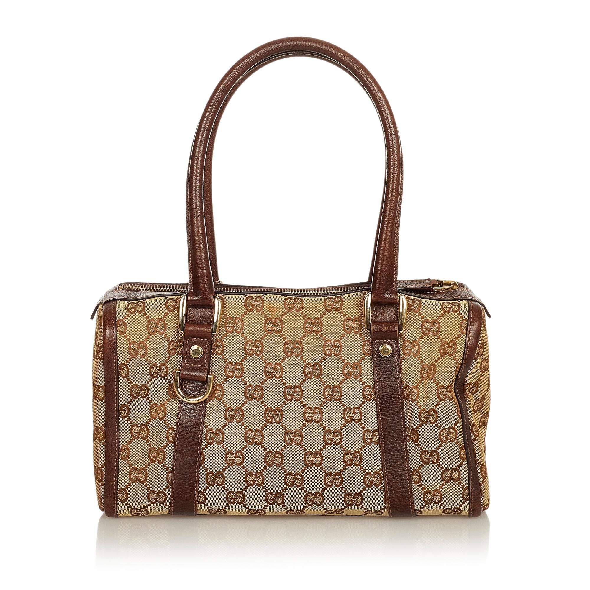 Gucci Abbey Gucci Canvas Boston Bag (SHG-25641)