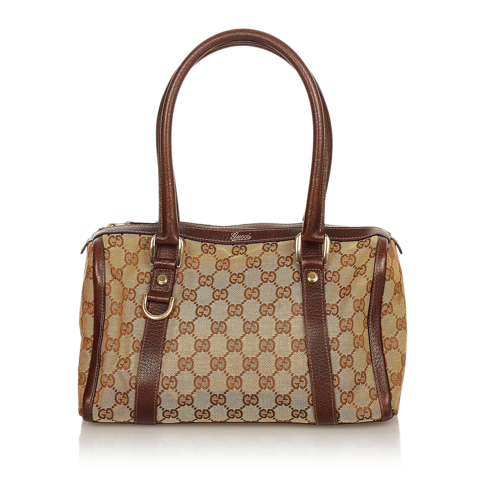 Gucci Abbey Gucci Canvas Boston Bag (SHG-25641)
