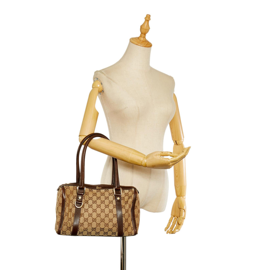 Gucci Abbey Gucci Canvas Boston Bag (SHG-25641)