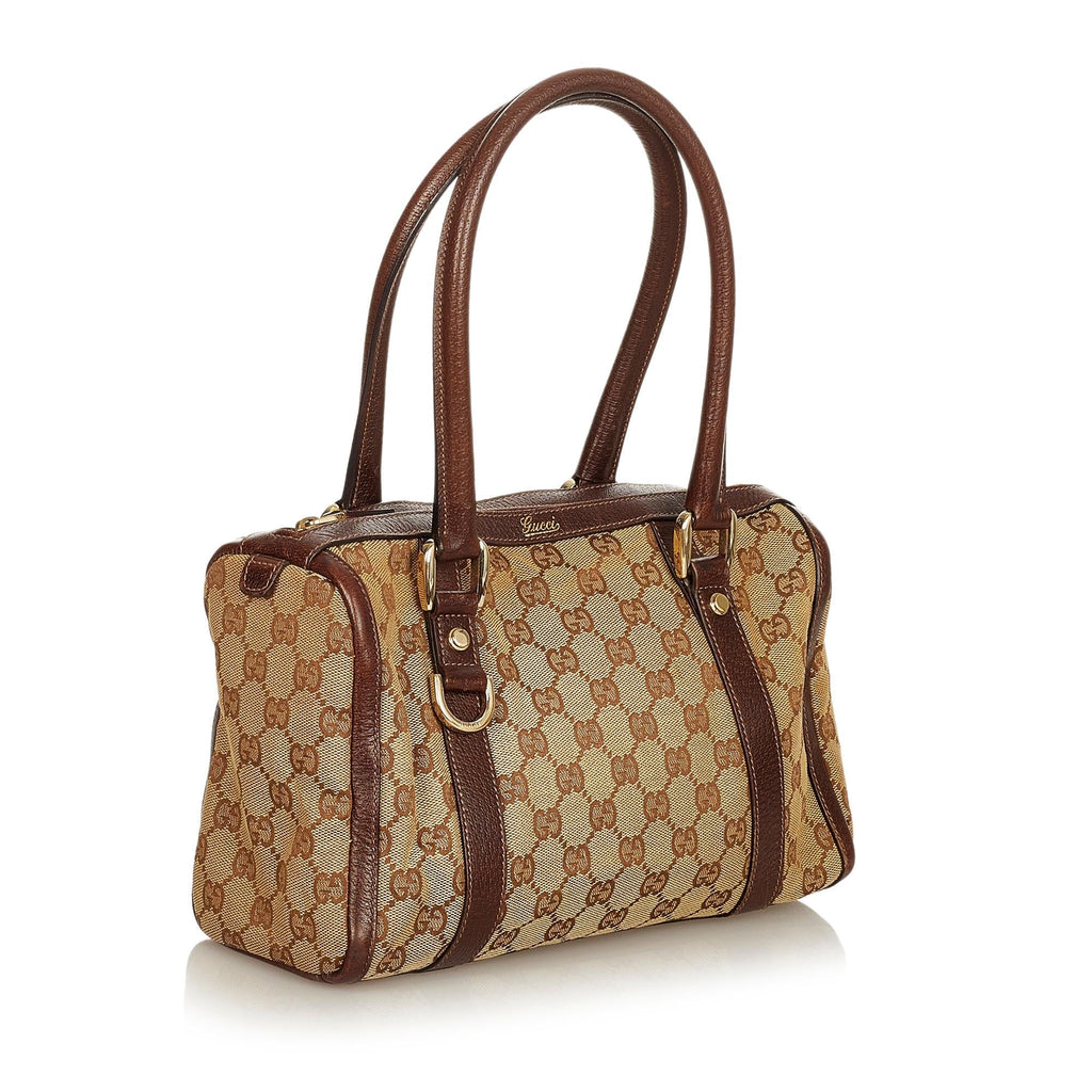 Gucci Abbey Gucci Canvas Boston Bag (SHG-25641)