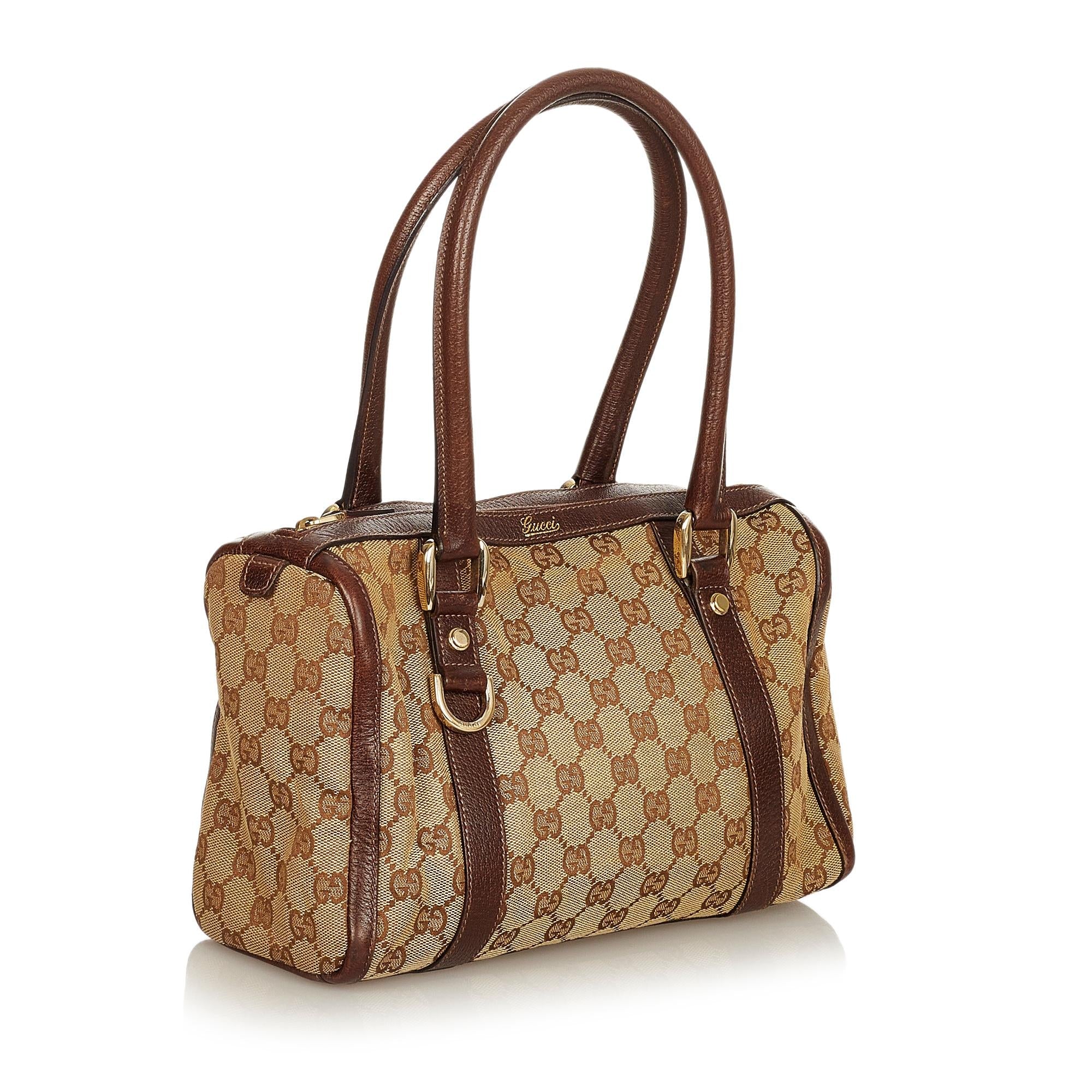 Gucci Abbey Gucci Canvas Boston Bag (SHG-25641)