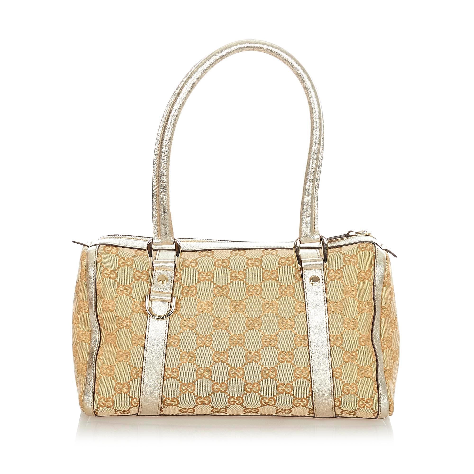 Gucci Abbey Gucci Canvas Boston Bag (SHG-31972)
