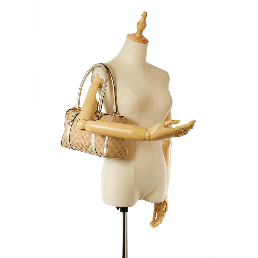 Gucci Abbey Gucci Canvas Boston Bag (SHG-31972)