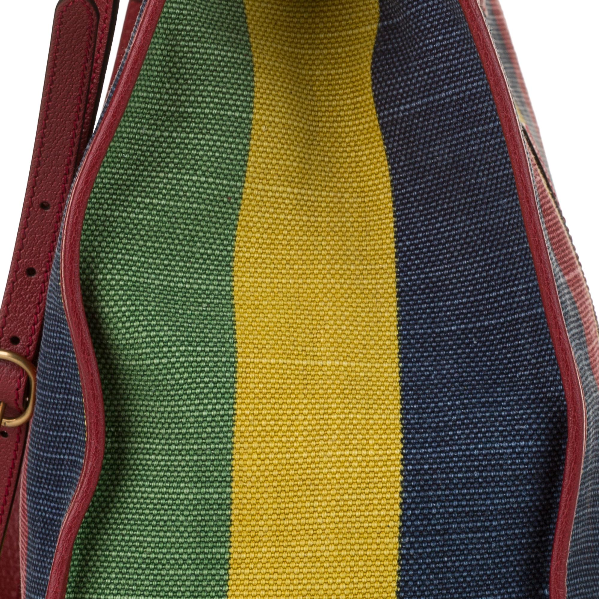 Gucci Baiadera Stripe Canvas Satchel (SHG-ddvpMT)