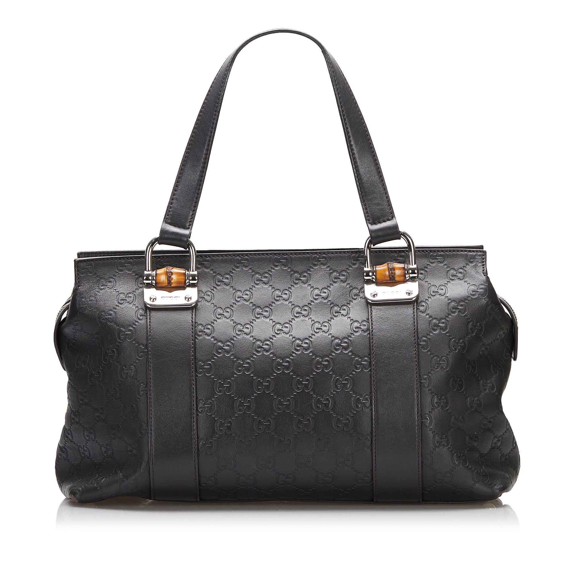 Gucci Bamboo Bar Guccissima Satchel (SHG-5c7shZ)