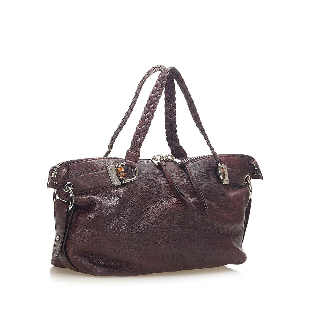 Gucci Bamboo Bar Leather Tote Bag (SHG-31697)