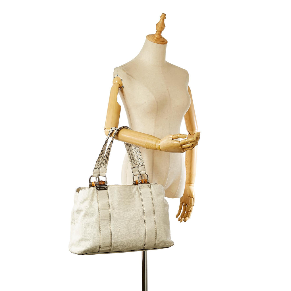 Gucci Bamboo Bar Leather Tote Bag (SHG-33881)