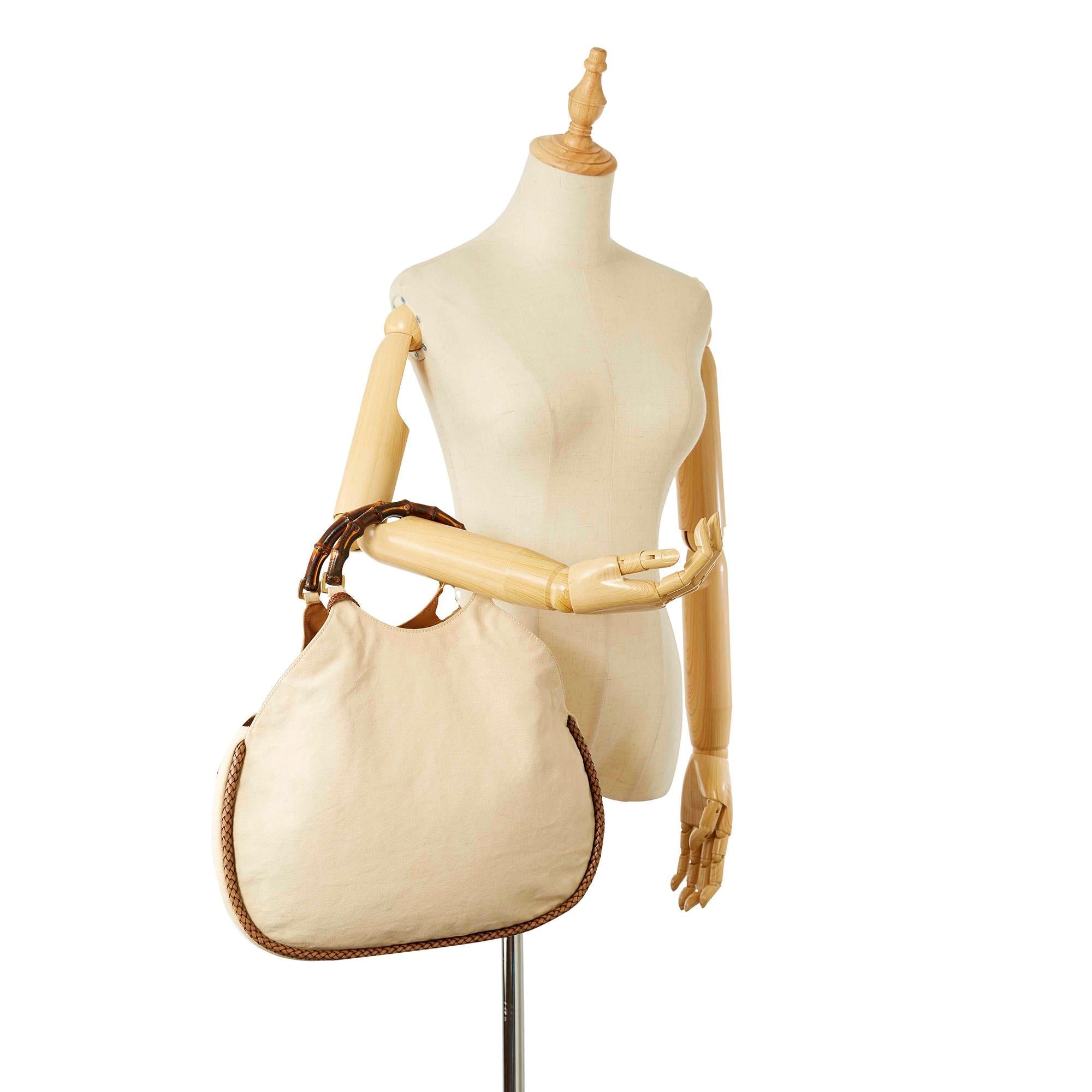 Gucci Bamboo Canvas Handbag (SHG-20998)