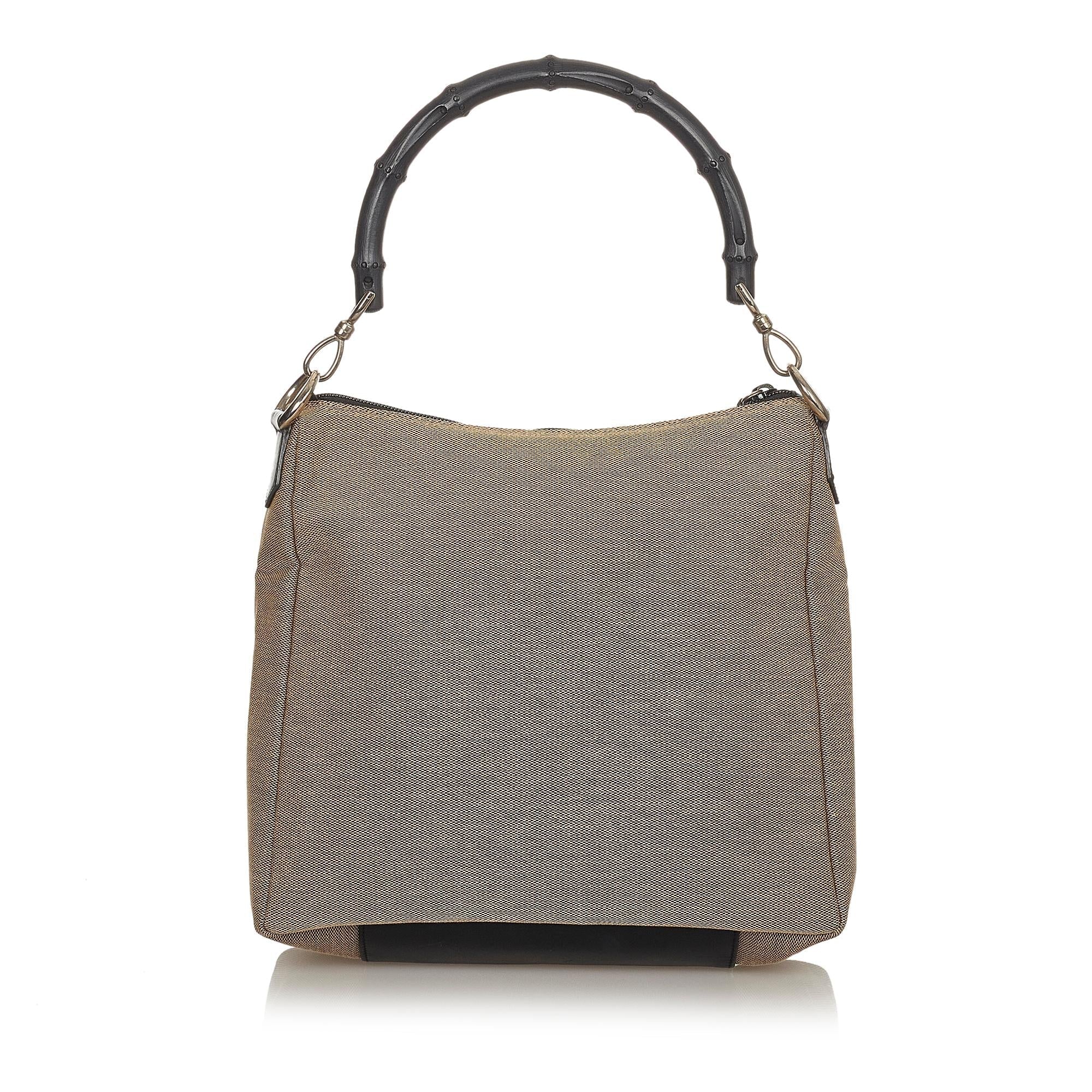 Gucci Bamboo Canvas Handbag (SHG-fCN2xU)