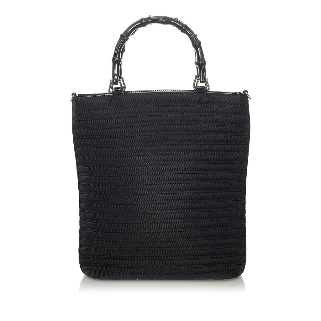 Gucci Bamboo Canvas Satchel (SHG-29171)