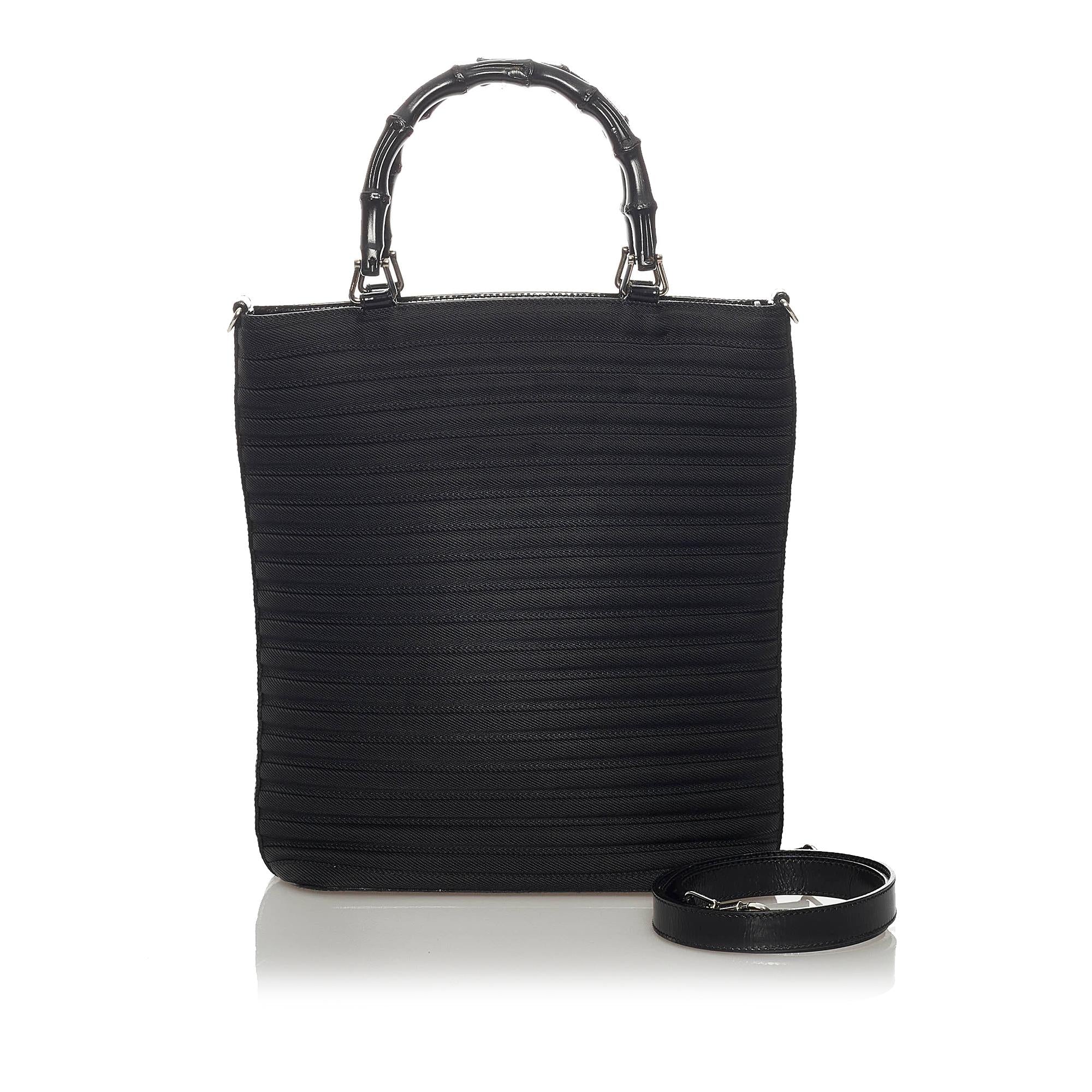 Gucci Bamboo Canvas Satchel (SHG-29171)
