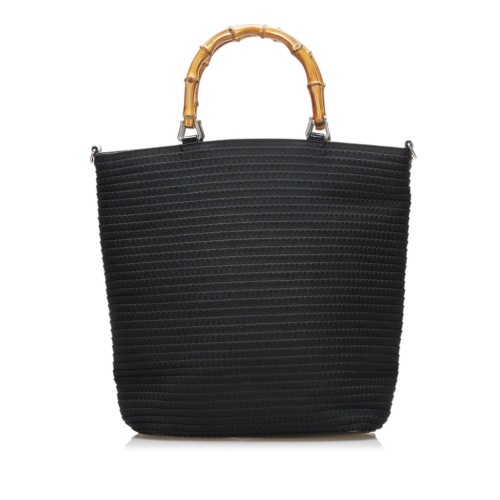 Gucci Bamboo Canvas Satchel (SHG-36575)