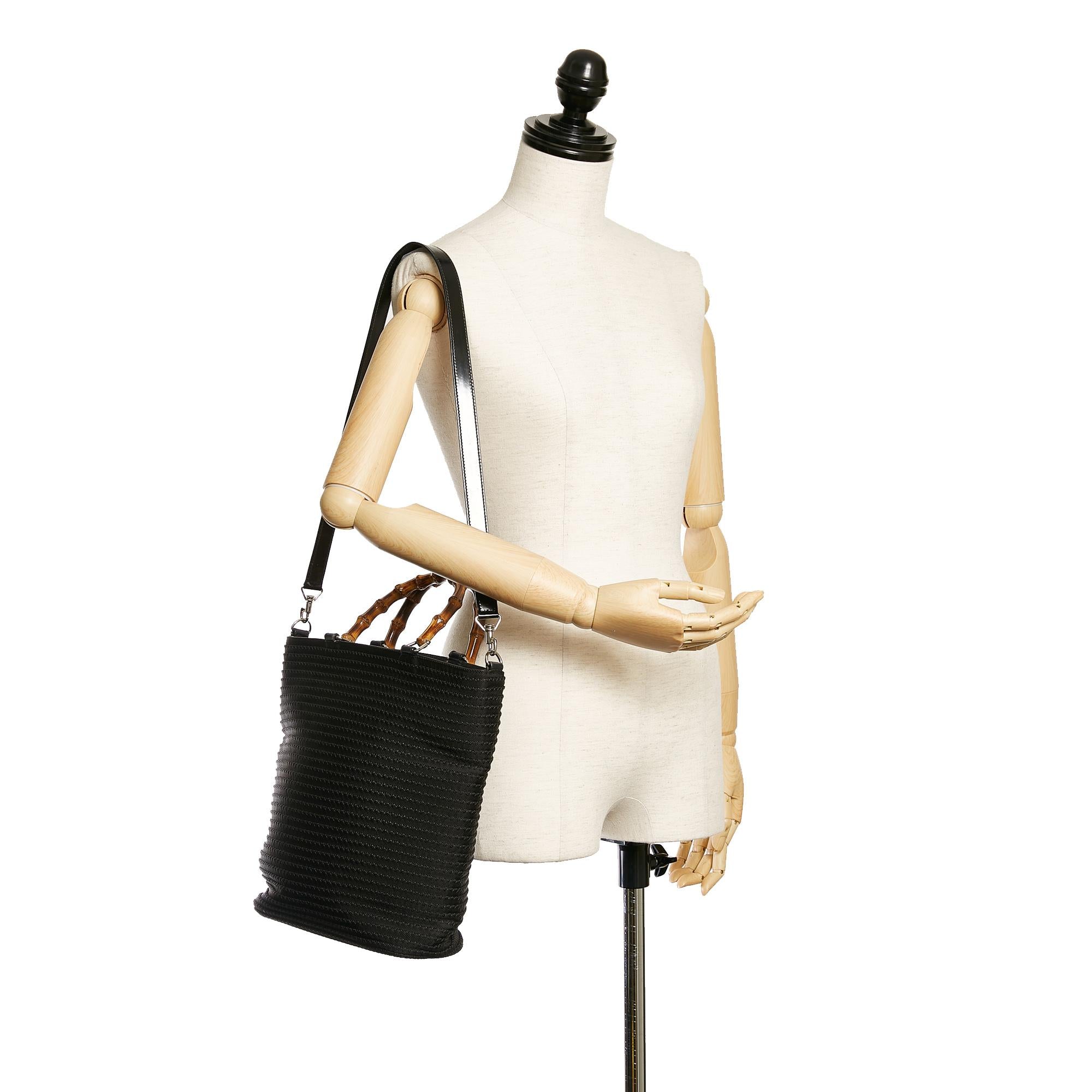 Gucci Bamboo Canvas Satchel (SHG-0VJXo9)