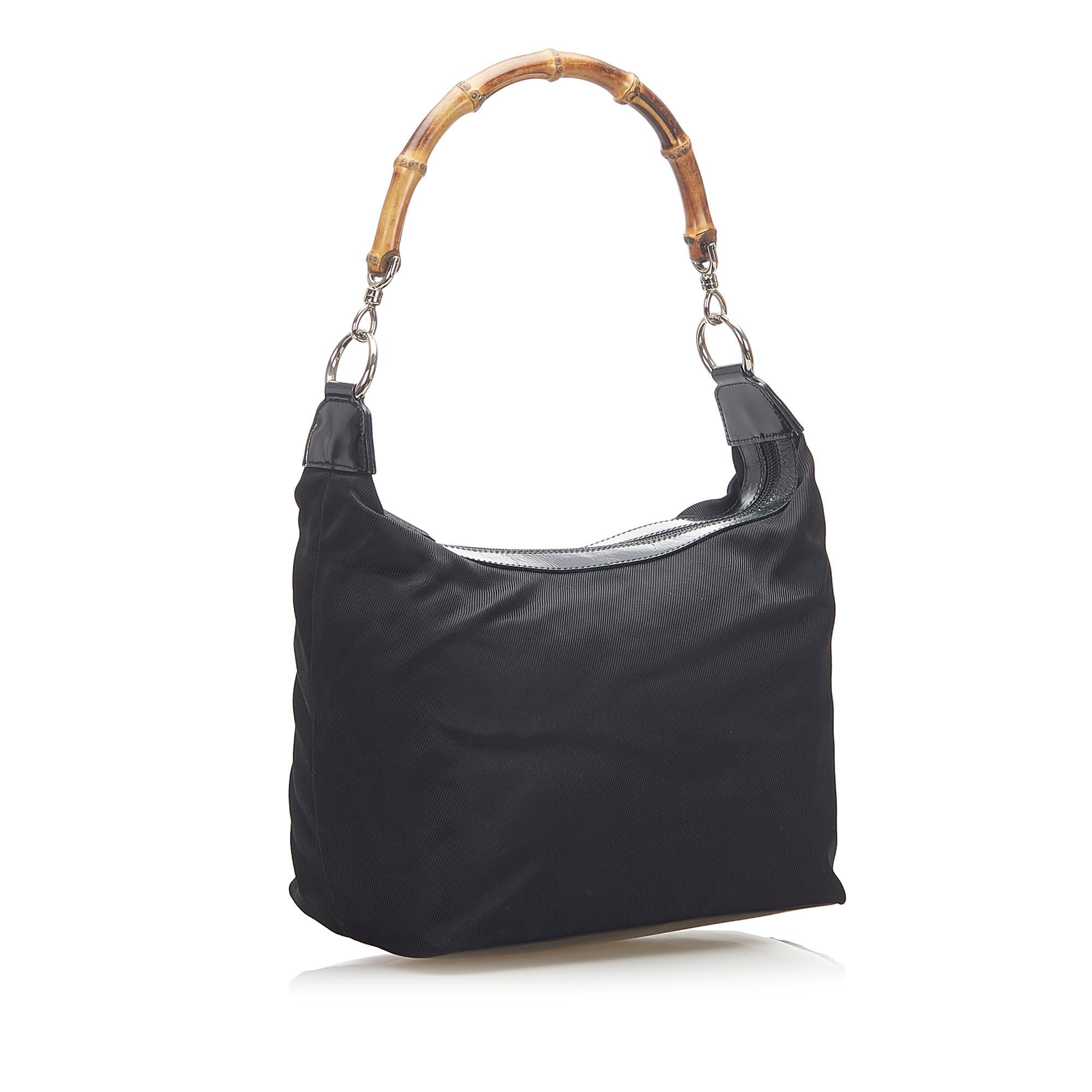 Gucci Bamboo Canvas Shoulder Bag (SHG-18223)