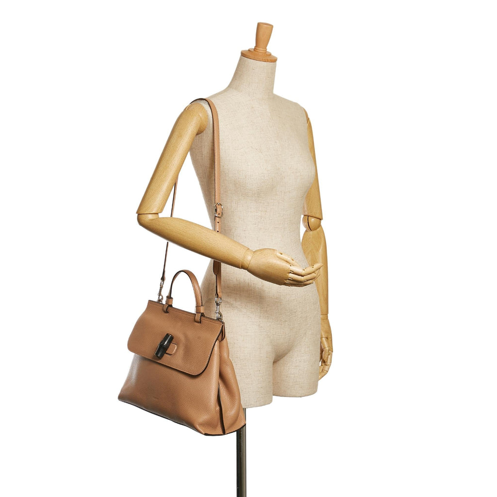 Gucci Bamboo Daily Leather Satchel (SHG-34552)