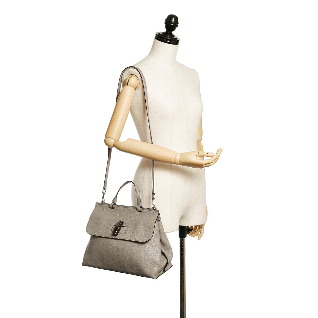 Gucci Bamboo Daily Leather Satchel (SHG-37212)