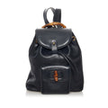 Gucci Bamboo Drawstring Leather Backpack (SHG-34142)