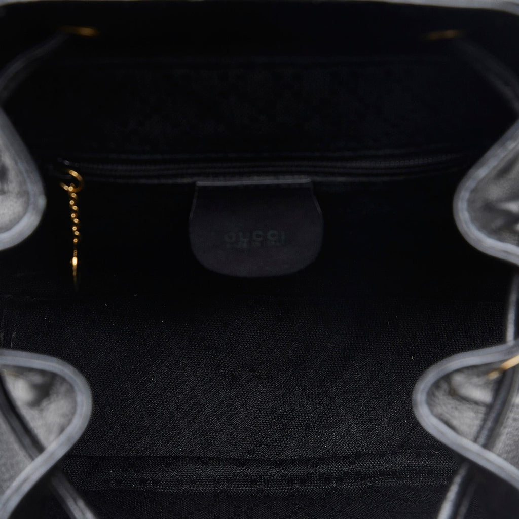 Gucci Bamboo Drawstring Leather Backpack (SHG-quqvrC)