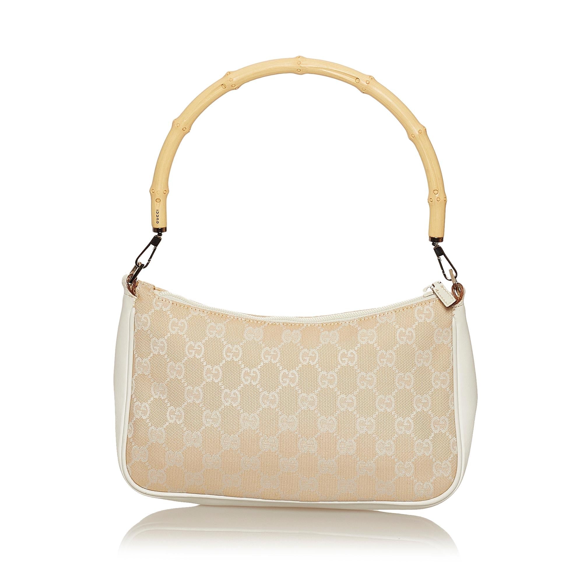 Gucci Bamboo Gucci Canvas Baguette (SHG-29302)