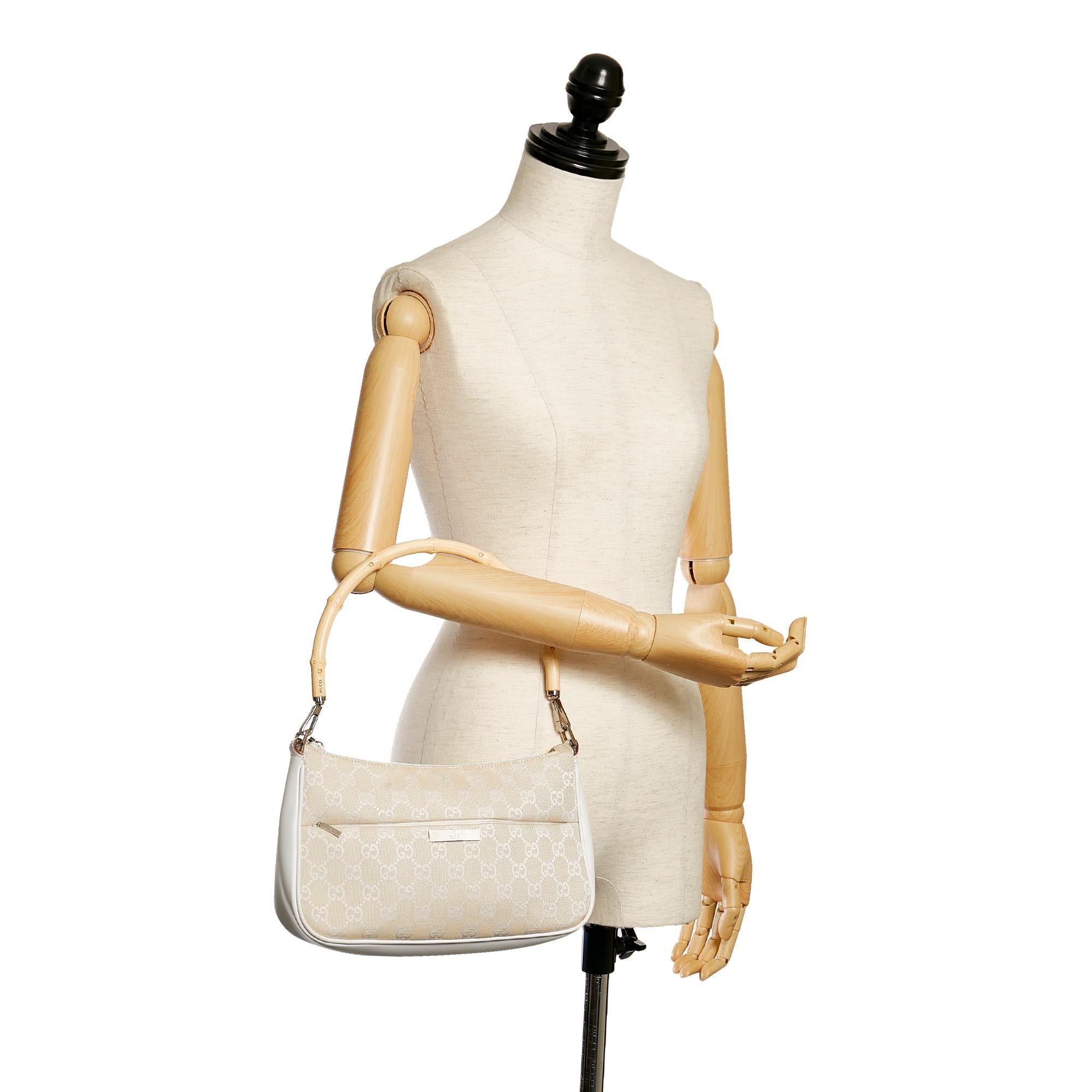 Gucci Bamboo Gucci Canvas Baguette (SHG-31081)