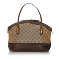 Gucci Bamboo Gucci Canvas Crafty Handbag (SHG-28907)