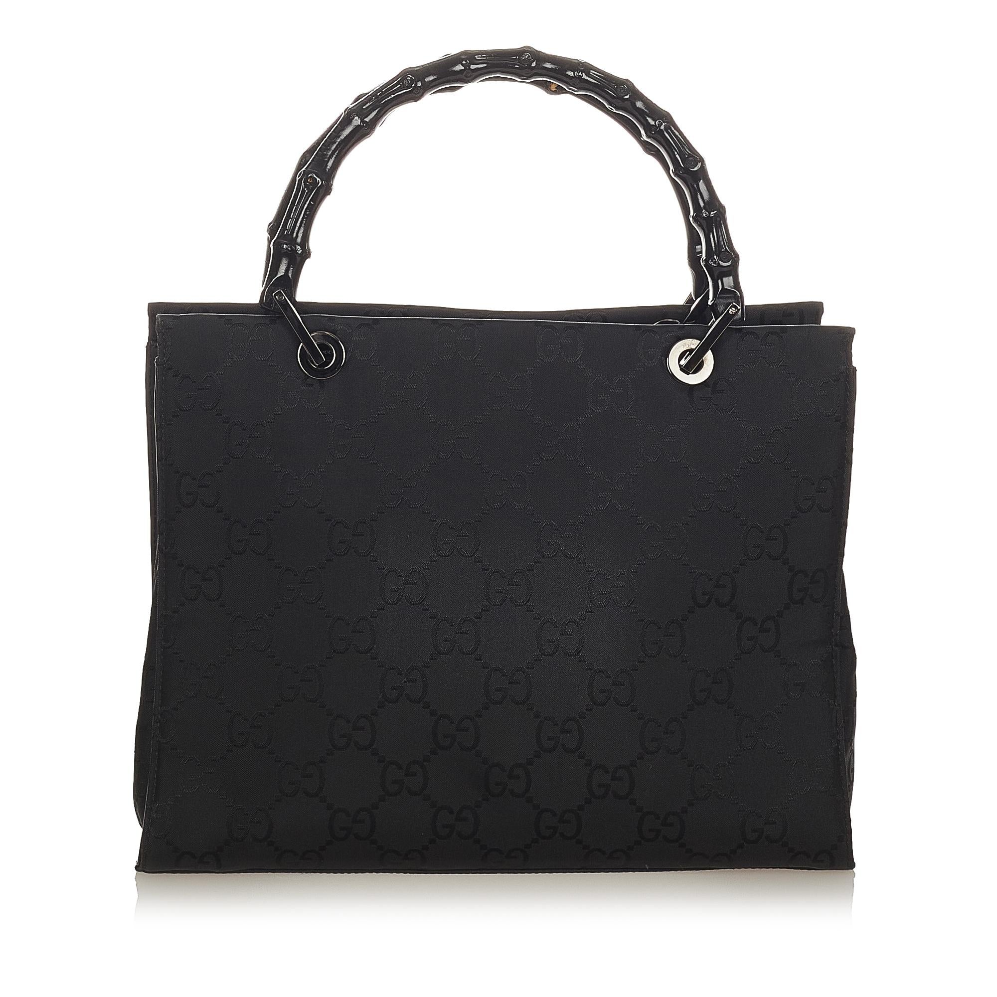 Gucci Bamboo Gucci Canvas Handbag (SHG-25300)