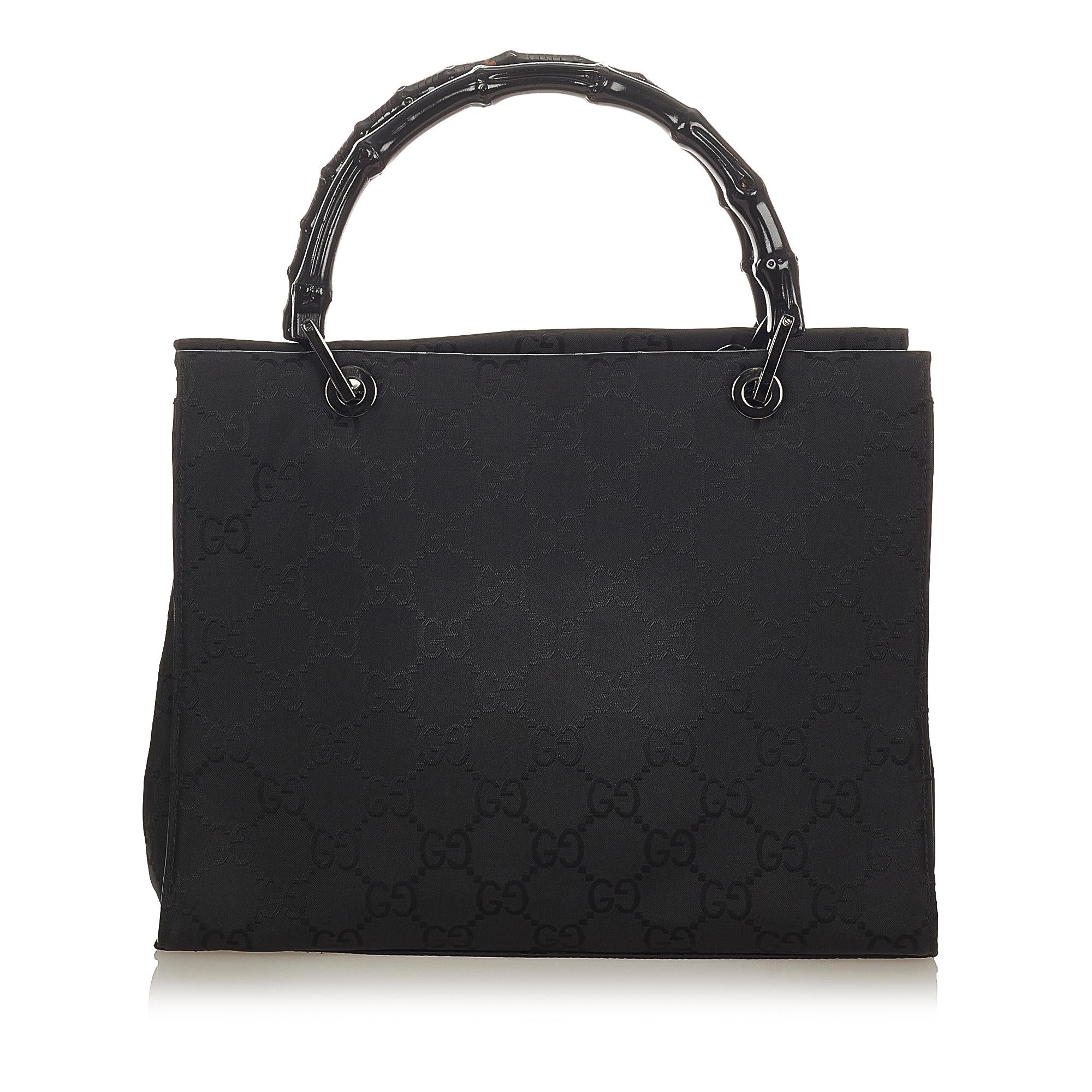 Gucci Bamboo Gucci Canvas Handbag (SHG-25300)