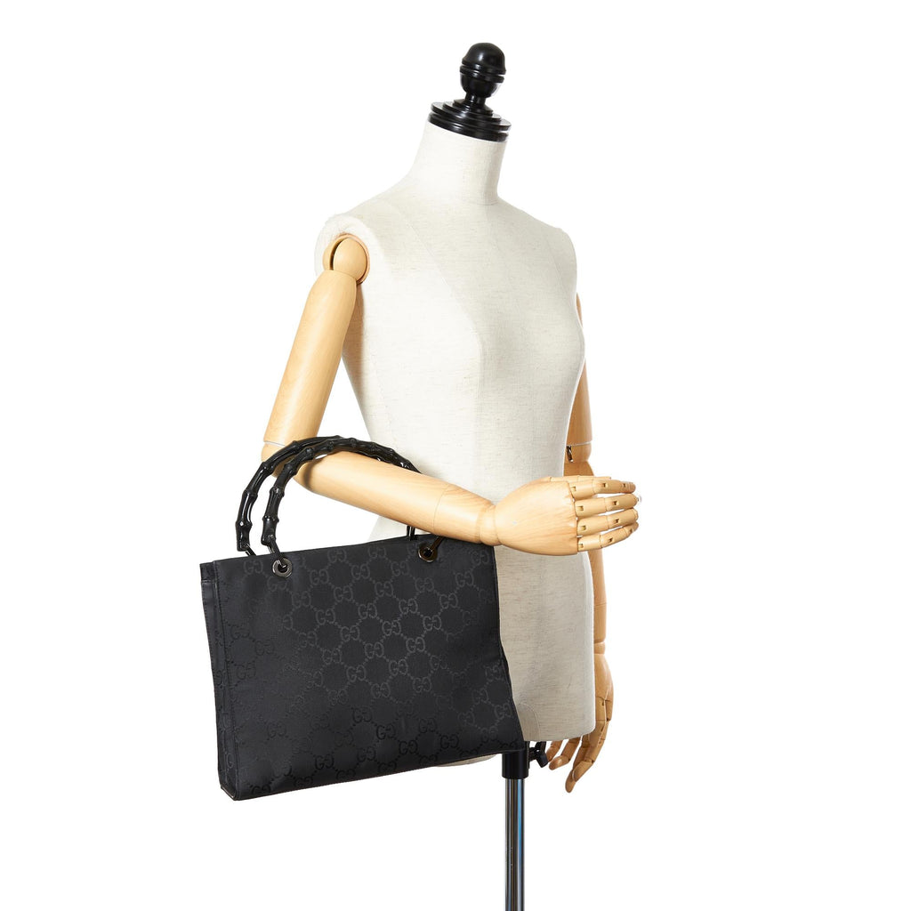 Gucci Bamboo Gucci Canvas Handbag (SHG-25300)