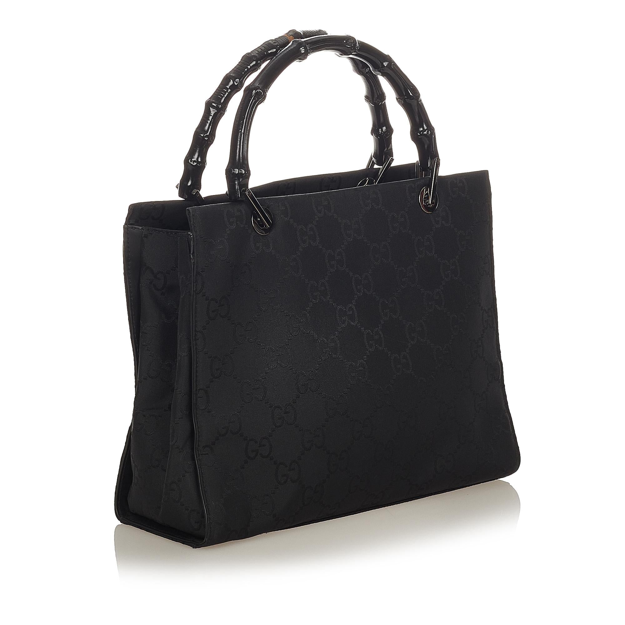 Gucci Bamboo Gucci Canvas Handbag (SHG-25300)