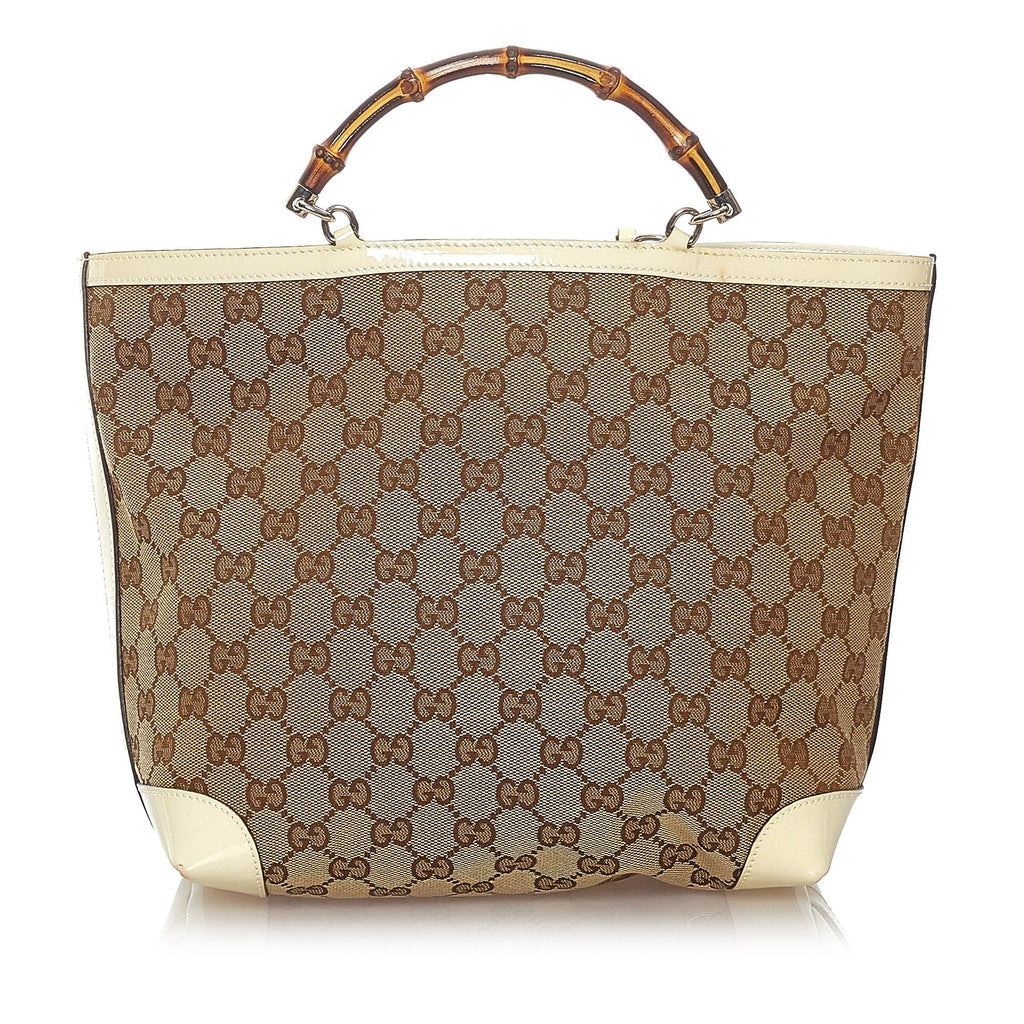 Gucci Bamboo Gucci Canvas Handbag (SHG-27277)