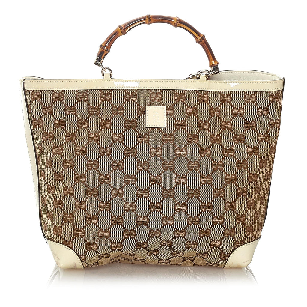 Gucci Bamboo Gucci Canvas Handbag (SHG-27277)