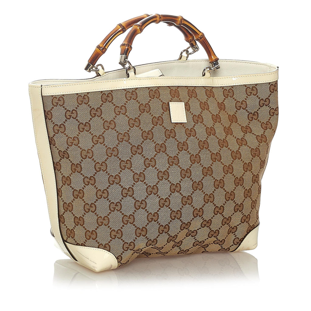 Gucci Bamboo Gucci Canvas Handbag (SHG-27277)