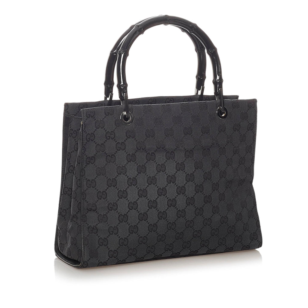 Gucci Bamboo Gucci Canvas Handbag (SHG-27813)