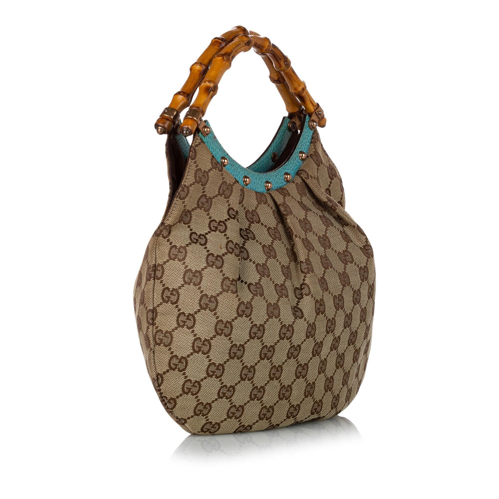 Gucci Bamboo Gucci Canvas Handbag (SHG-29250)