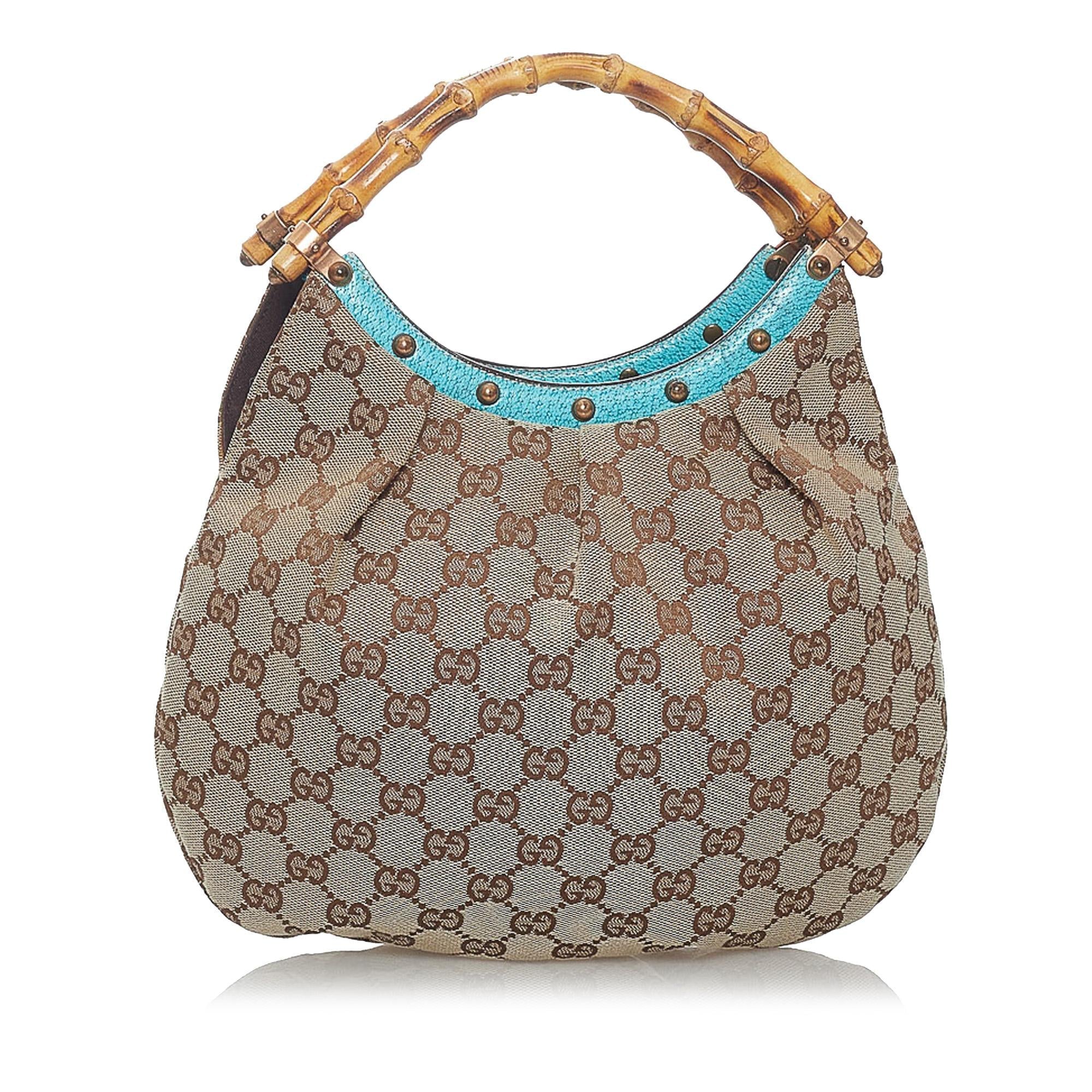 Gucci Bamboo Gucci Canvas Handbag (SHG-29468)