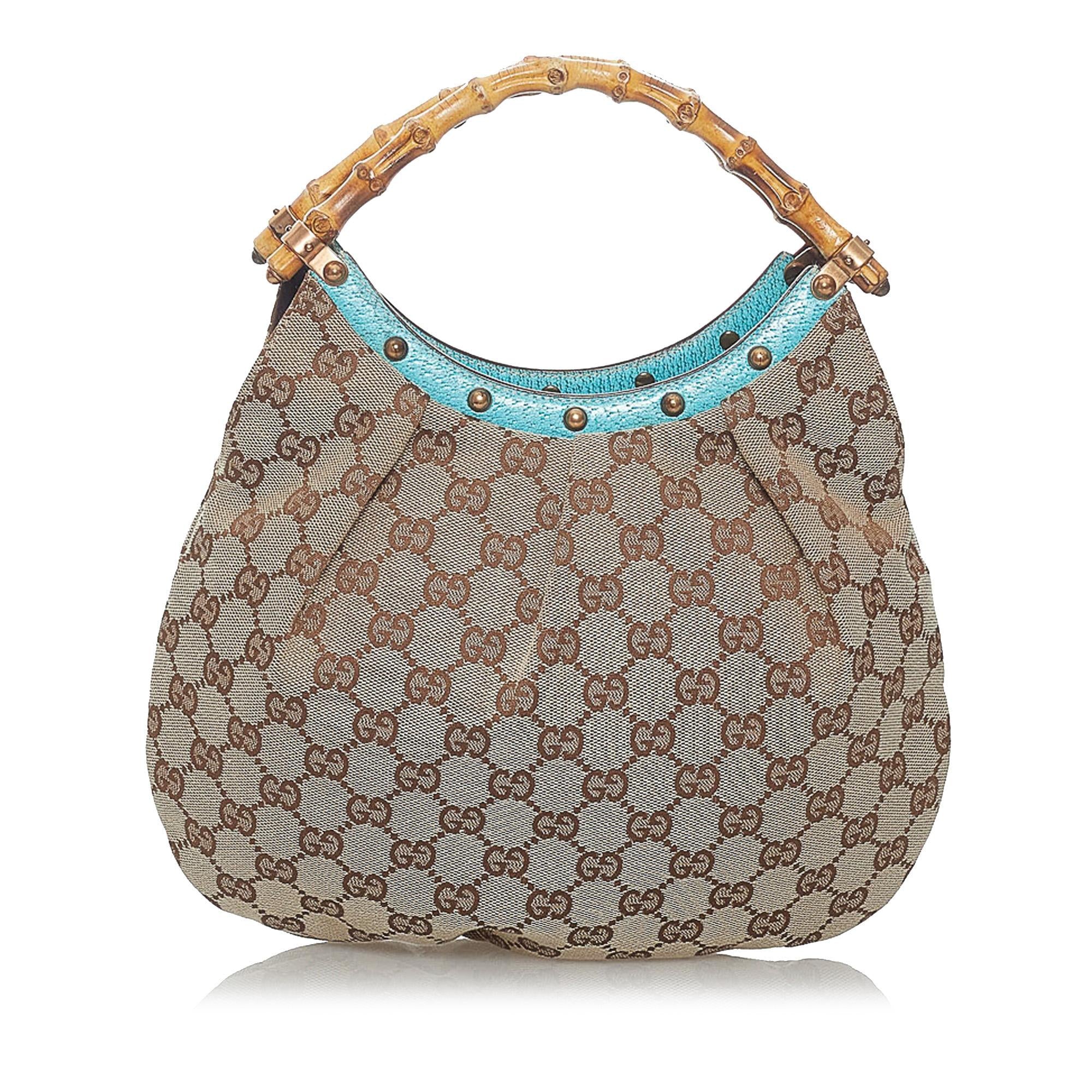 Gucci Bamboo Gucci Canvas Handbag (SHG-29468)