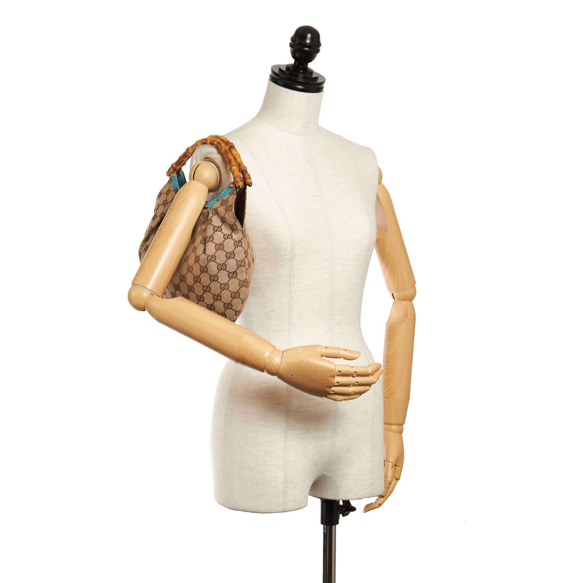 Gucci Bamboo Gucci Canvas Handbag (SHG-29468)