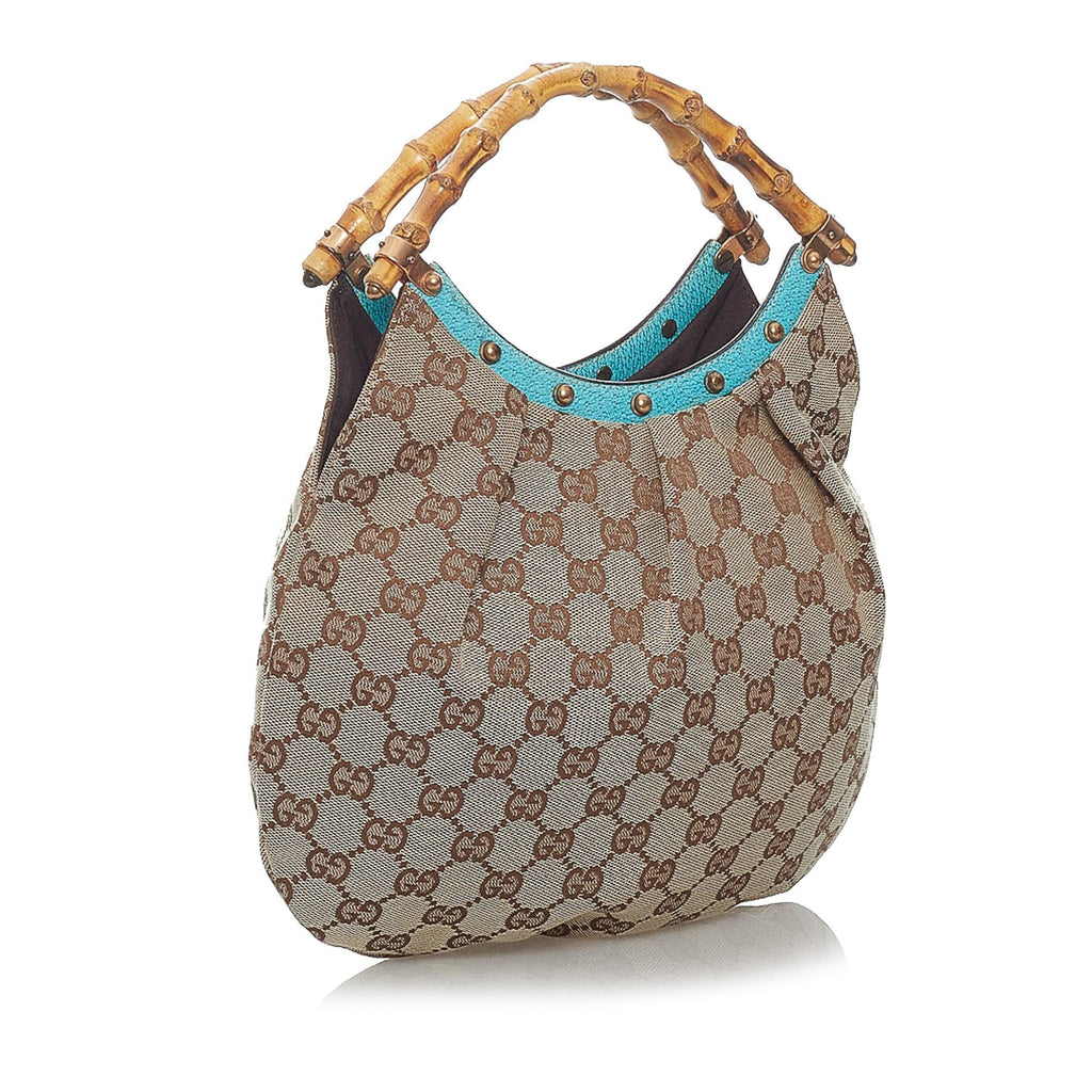 Gucci Bamboo Gucci Canvas Handbag (SHG-29468)