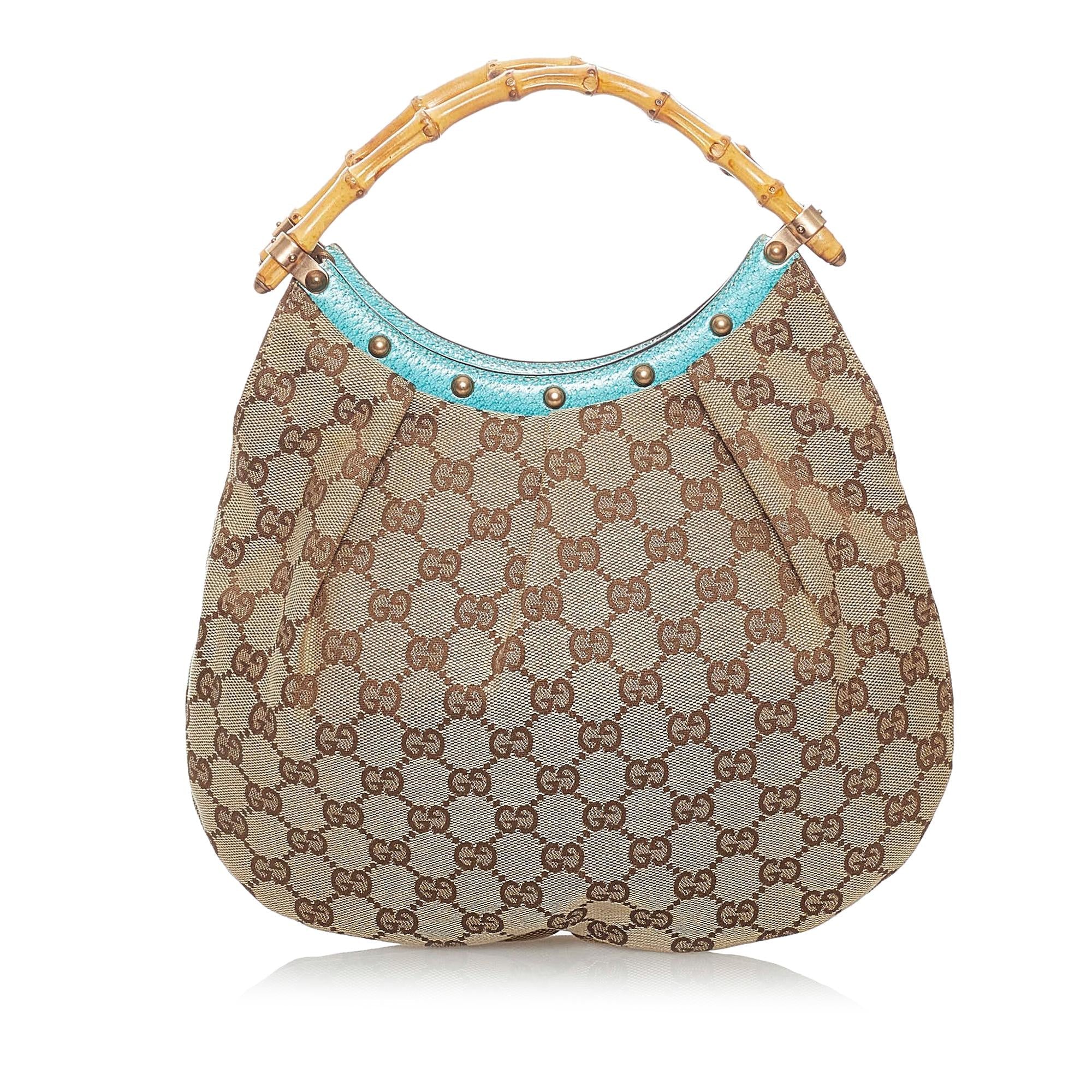 Gucci Bamboo Gucci Canvas Handbag (SHG-30313)