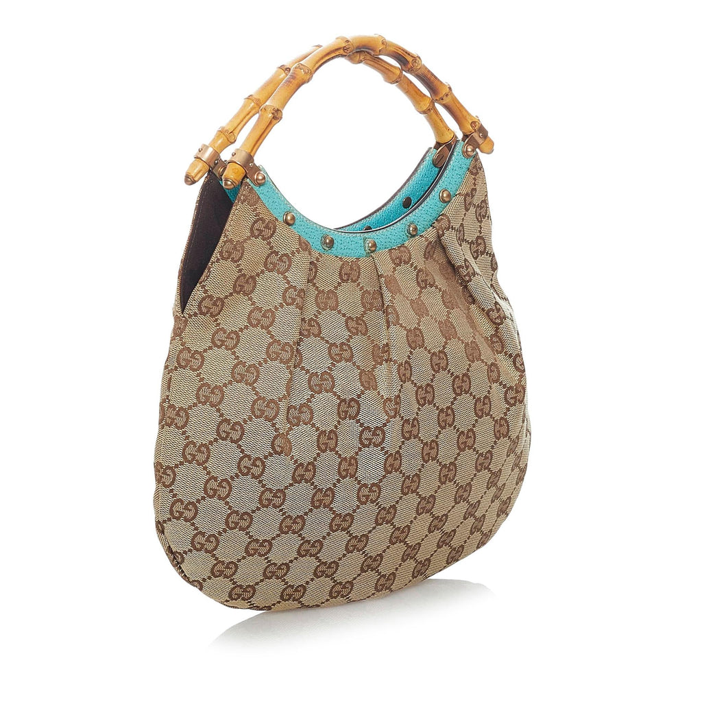 Gucci Bamboo Gucci Canvas Handbag (SHG-30313)
