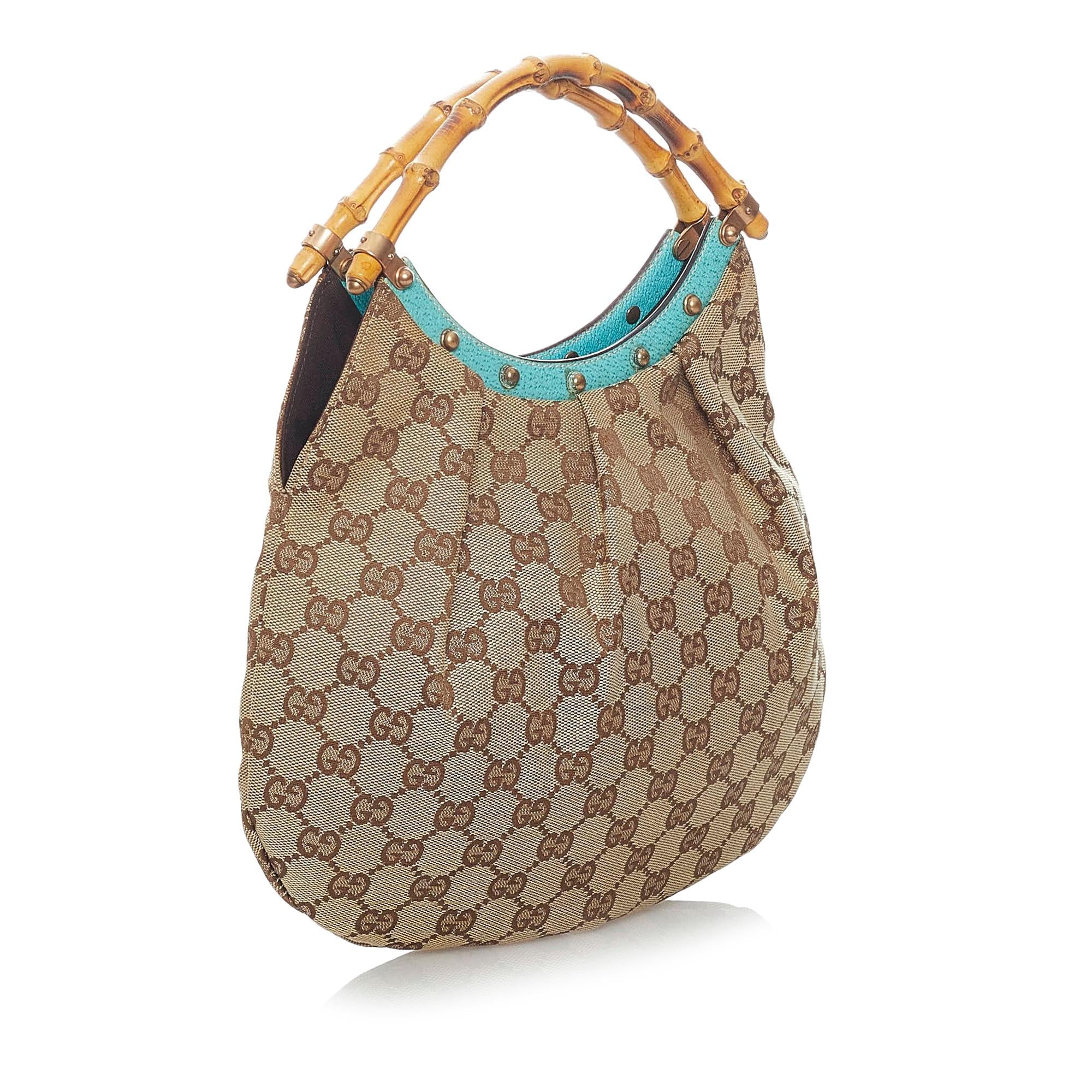Gucci Bamboo Gucci Canvas Handbag (SHG-30313)