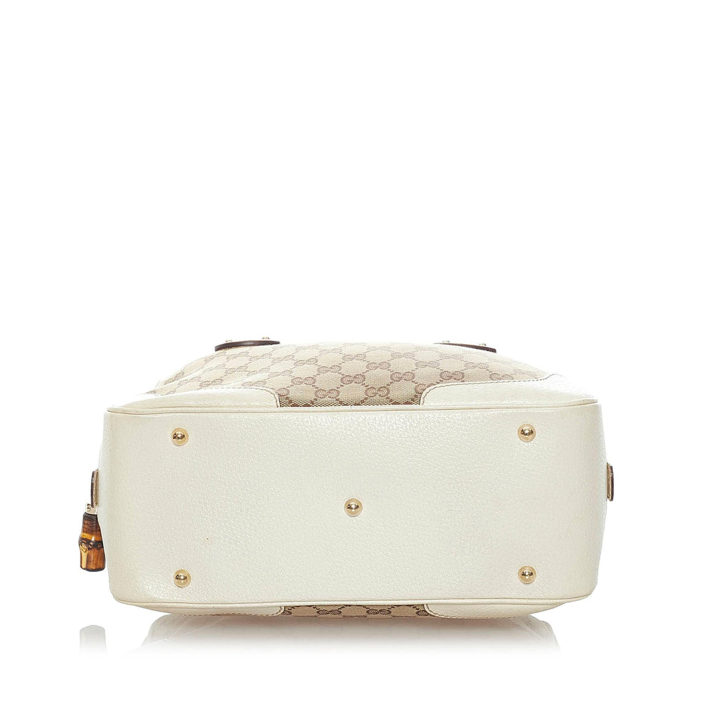 Gucci Bamboo Gucci Canvas Handbag (SHG-32941)