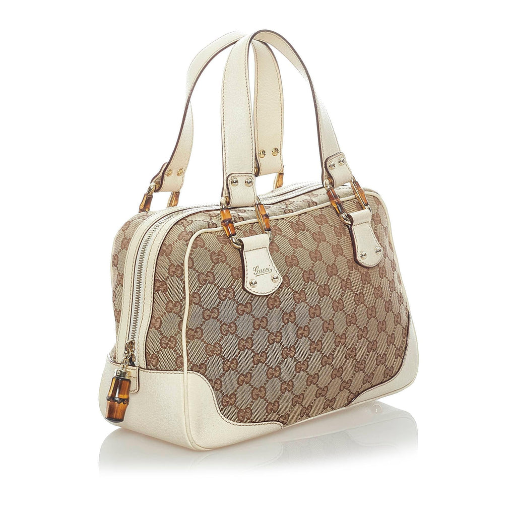 Gucci Bamboo Gucci Canvas Handbag (SHG-32941)