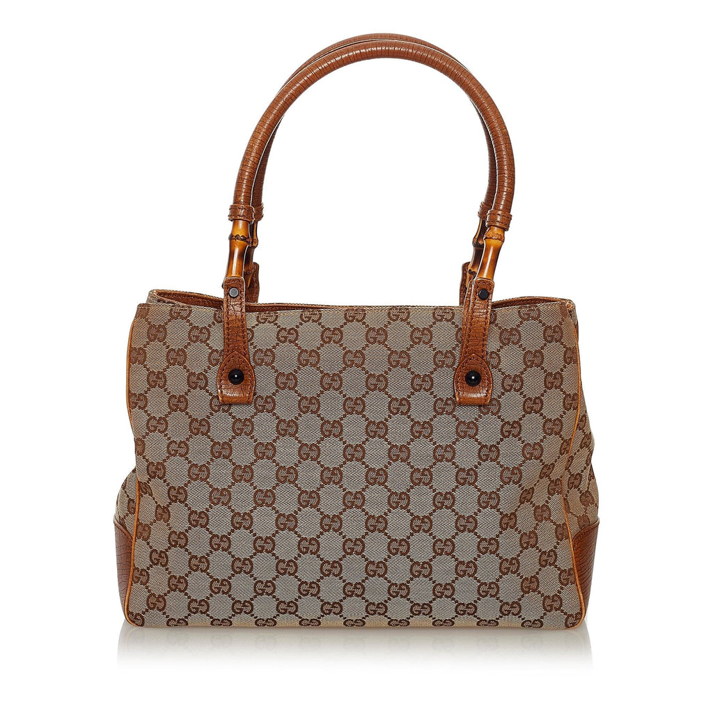 Gucci Bamboo Gucci Canvas Handbag (SHG-33647)