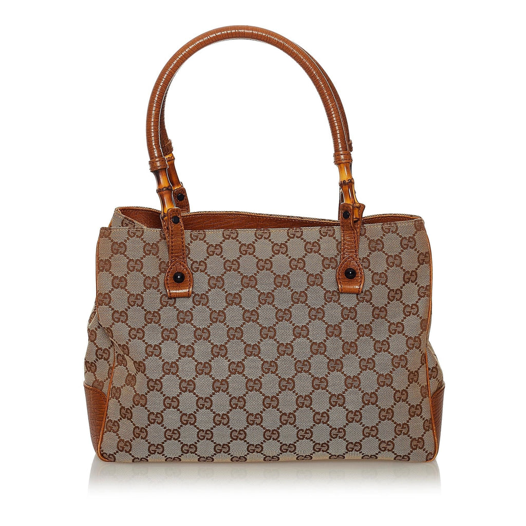 Gucci Bamboo Gucci Canvas Handbag (SHG-33647)